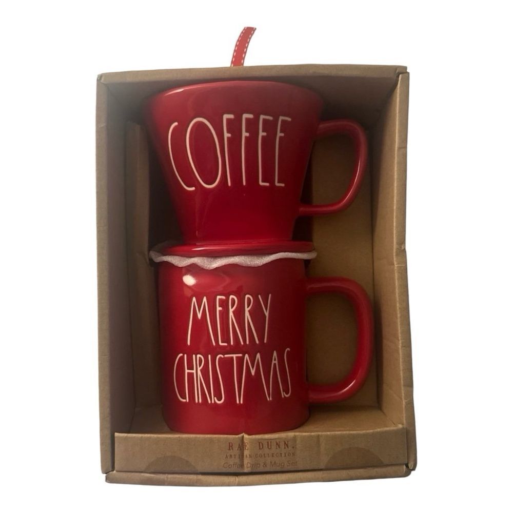 Rae Dunn Merry‎ Christmas Mug & Coffee Drip